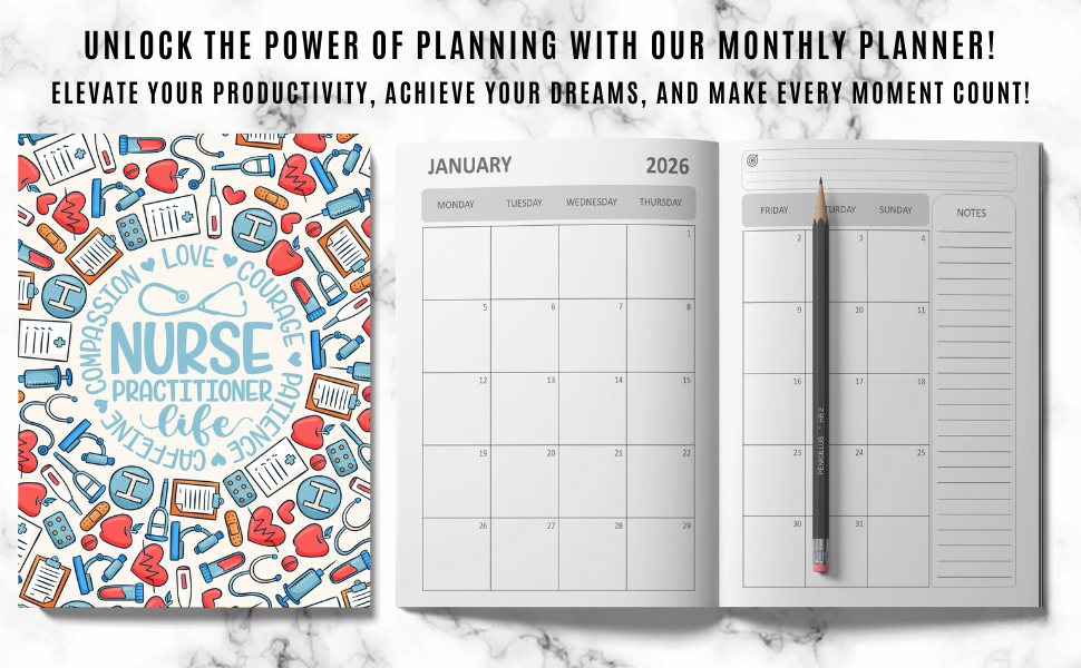 NP Nurse Practitioner Monthly Planner 2025-2028