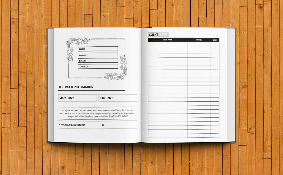 Personal information page and client index page