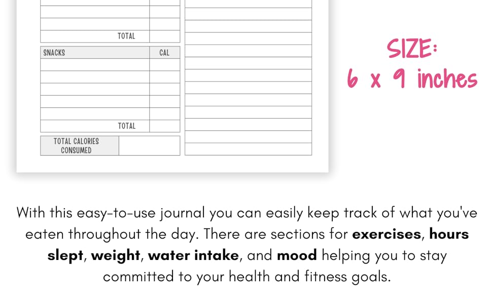 Calorie counting diary