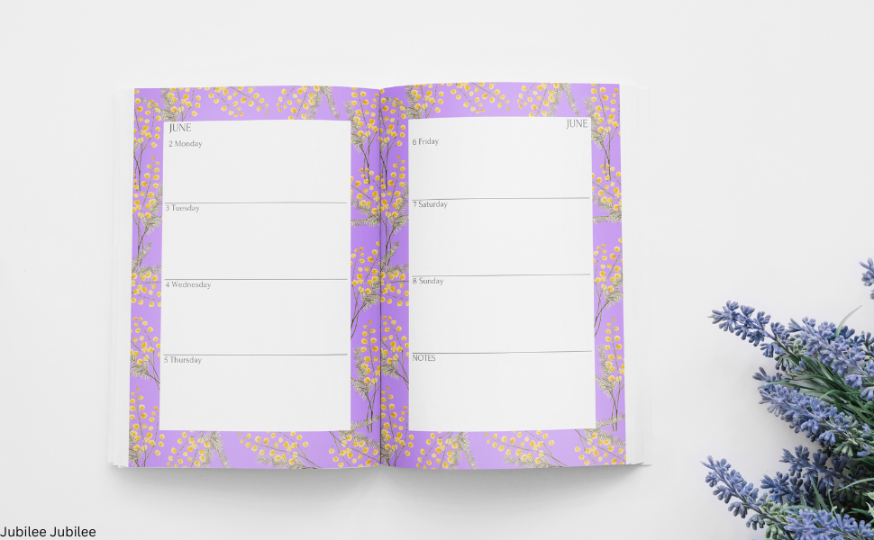 2025 diary A5 week to view, 2025 month to view diary, Calendar notebook 2025, 2025 flower planner