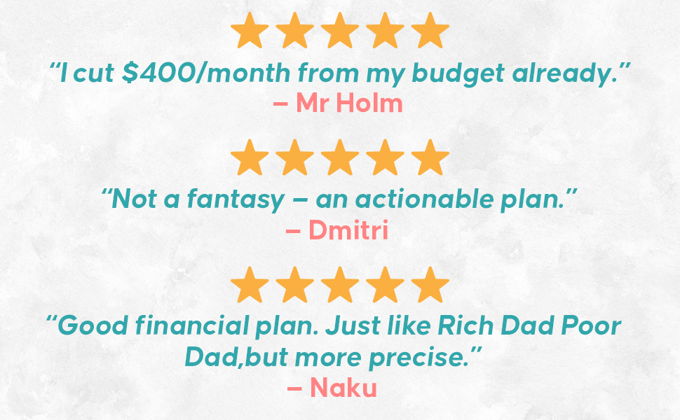 three amazon reviews with 5 gold star ratings