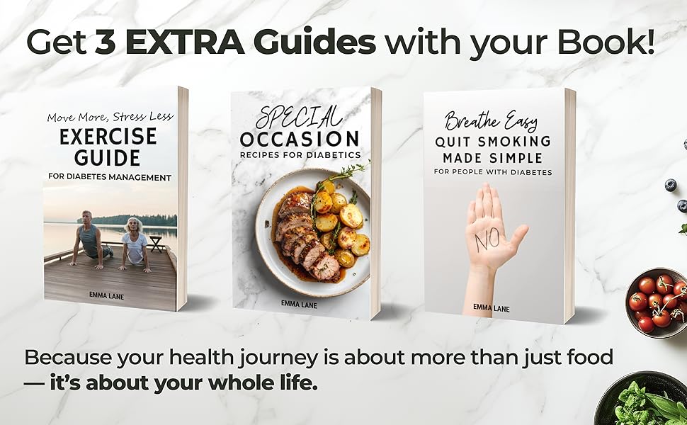 3 guides with diabetic cookbook | Exercise, quit smoking, and special occasion recipes