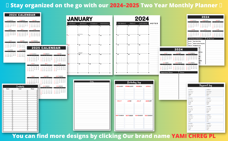 2024-2025 Monthly Planner, Monthly Pocket Planner 2024-2025 , Pocket Calendar 2024-2025 for Purse