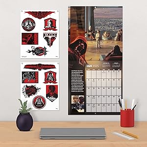 wall calendar 2024-2025 gifts for men women posters room decor gift set