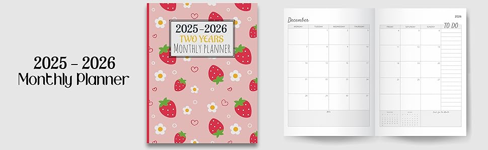 Monthly planner with Strawberry 