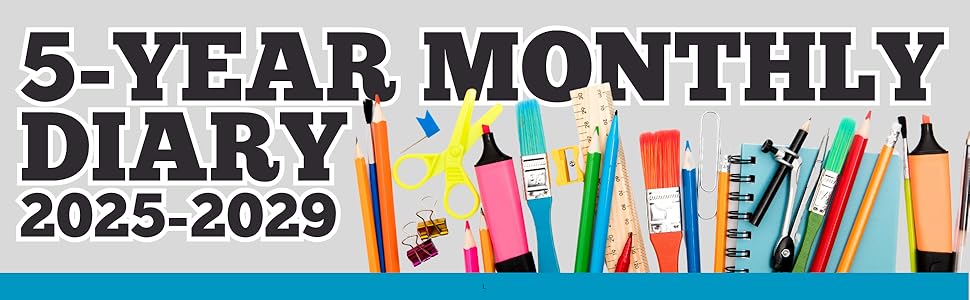 5 year monthly diary 2025-2029