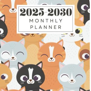 2025-2030 Monthly Planner: 6 Year Calendar Schedule Organizer, Important Dates and Birthday Log, Password Log , Emergency Contacts and more