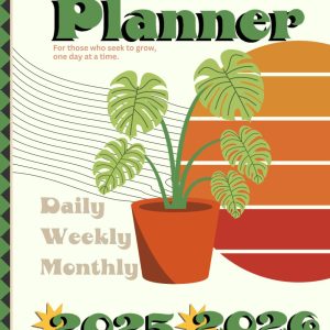 Retro Botanical-Themed 2025-2026 2-Academic-Years Weekly Monthly Planner 8.5" x 11": Ultimate Vintage-Inspired Nature Calendar with Mood Tracker, ... Perfect for Busy Gardeners, Nature Lovers <3