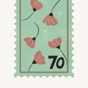 2025 Diary A5 Week to View with 12 Months Calendar, Vintage Stamp Pattern, Planner Notebook Gift for Students and Professionals