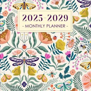 2025-2029 Monthly Planner: 5 Years (January 2025 through December 2029) with Holidays and Inspirational Quotes - Floral Cover