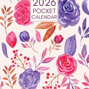 Pocket Calendar 2025-2026: Small Size Monthly Planner for Purse | 2 Year from January 2025 to December 2026