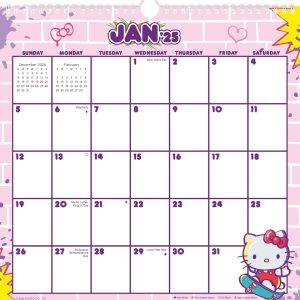 2025 Hello Kitty & Friends Spiral Wall Calendar