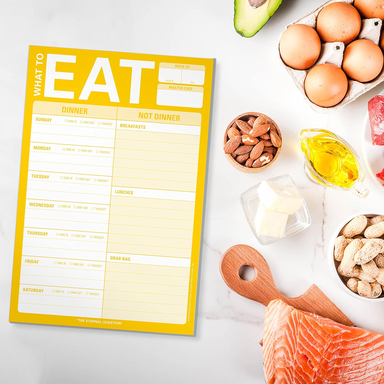 Knock Knock What to Eat Pad Meal Planning Pad, 6 x 9-inches (Yellow) - Image 6
