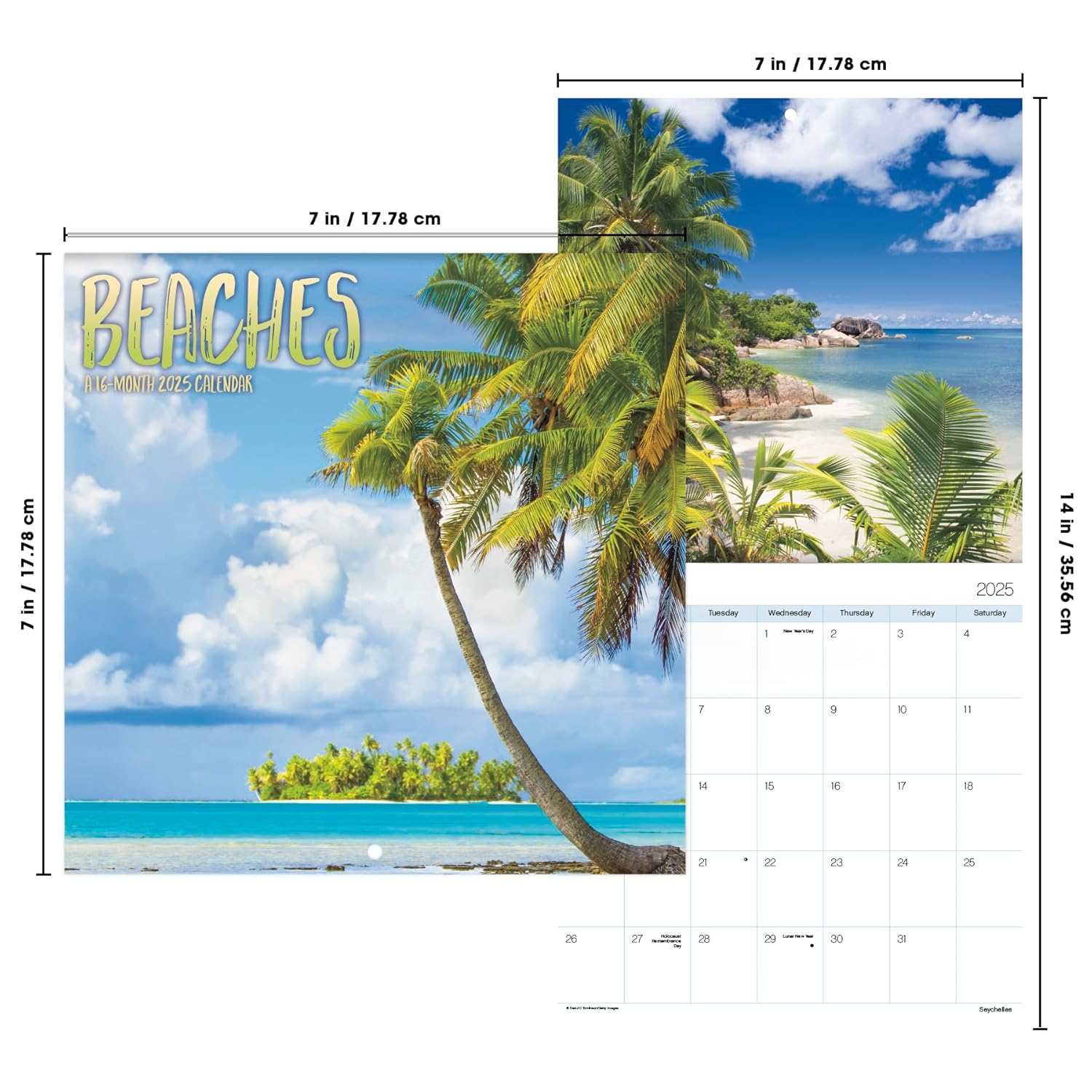 2025 Beaches Mini Wall Calendar - Image 7