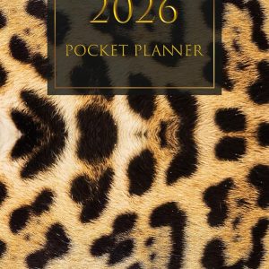2025-2026 Pocket planner: Pocket-Sized Monthly Calendar , January 2025 – December 2026. Leopard Animal Theme.