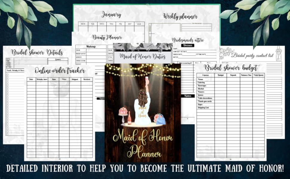 Maid of Honor Planner Detailed interiors