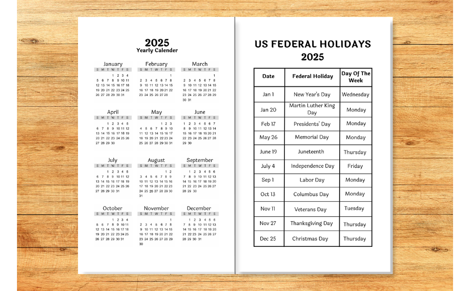 Pocket calendar 2025-2026 yearly overview