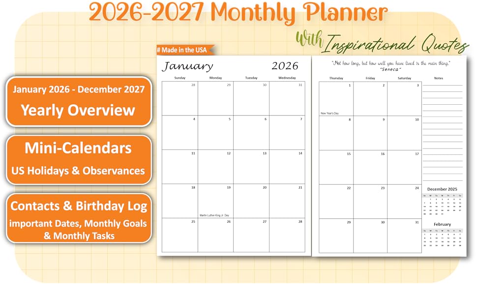 MONTHLY PLANNER 2026-2027