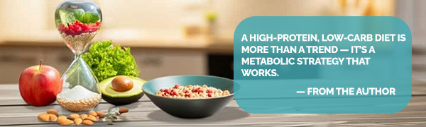 Quote on metabolic strategy with healthy food: avocado, grains, nuts, and vegetables