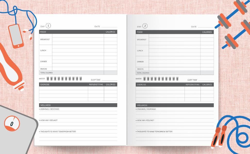 women's weight loss journal fitness tracker