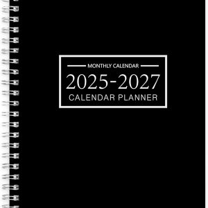 Monthly Planner 2025-2027, 2025 Calendar 24 Months Planner, JULY 2025 - JUNE 2027, 8.5" x 11", 2025 Academic Planner Hard PVC Cover with Spiral Bound, Perfect for School & Office for Women & Men