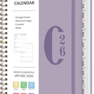 2026 Planner, Weekly and Monthly Calendar Agenda Book, Jan 2026 - Dec 2026, Hardcover Planning Academic Planner for Office School Supplies and Desk Accessories - A5 (6.3'' x 8.5'')