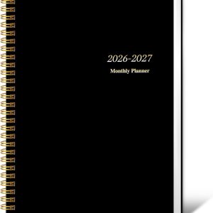 KMQOY Monthly Planner 2026-2027, 2026 Calendar 24 Months Planner, Jan 2026 - Dec 2027, 7.5"x10", Personal Calendar with Monthly Goals,2 years for School Office Home Planning(Black)