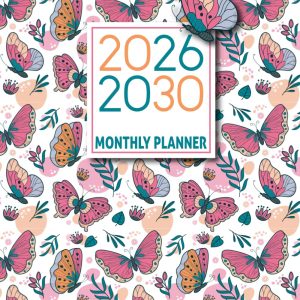 5 Year Diary 2026-2030: Month to View Planner from January 2026 to December 2030 || 60 Months Appointment Book with UK Holidays & Inspirational Quotes ... Size Schedule Organiser || Butterfly Cover