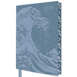 Katsushika Hokusai: The Great Wave 2026 Artisan Art Vegan Leather Diary Planner - Page to View with Notes