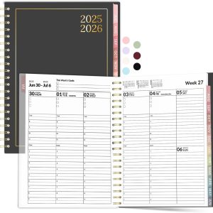Planner 2025-2026, Forvencer Appointment Book 2025-2026, Daily Weekly & Monthly Calendar Planner (July 2025-June 2026), 8.5"x11", Teacher School Supplies, Hourly Planners with 30 Minute Increments, Office Notebook College Student Classroom Organizer, A4, Black