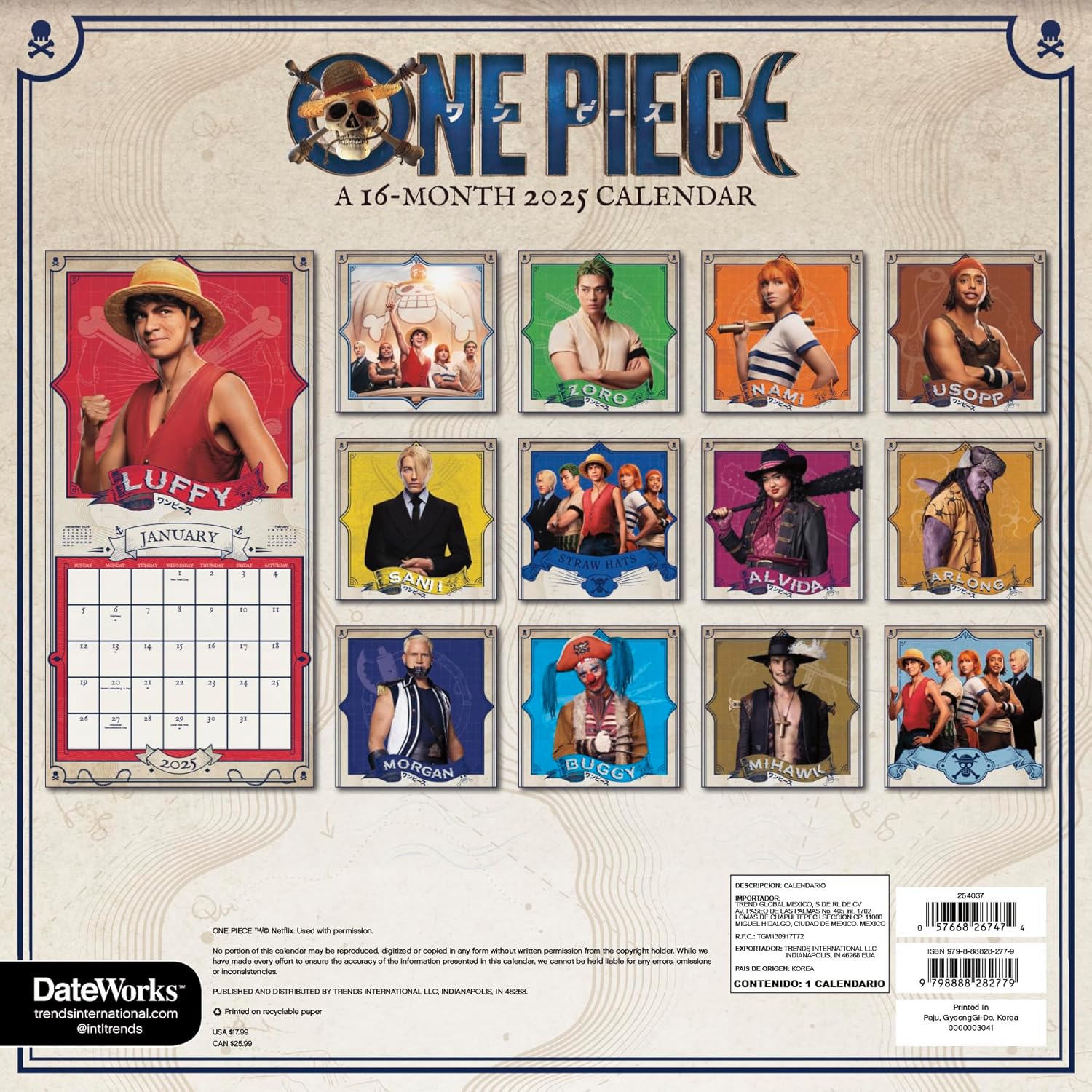 2025 One Piece Wall Calendar - Image 4