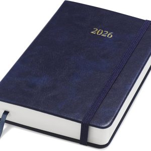 Wykeham's Executive 2026 Daily Journal Planner – US Public Holidays & Format – Customization Available (Royal Blue, A6)