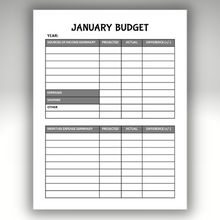 Budget sheet