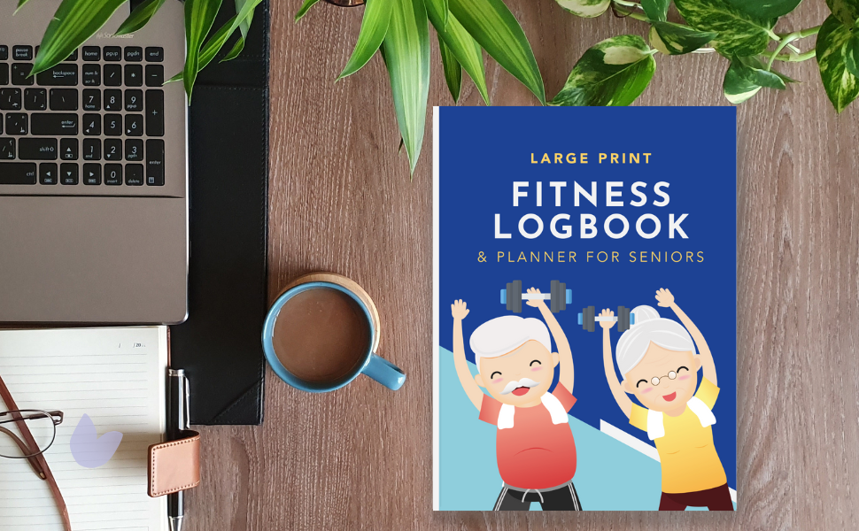 fitness workout exercise logbook seniors elderly large print 