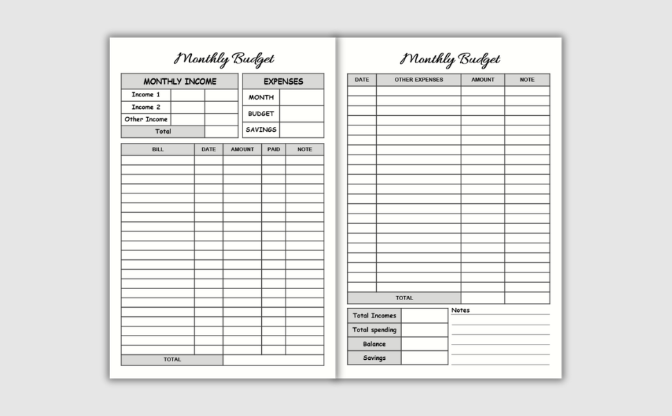 Finance Tracker for Students, Budget Book for Families, Savings Tracker Planner