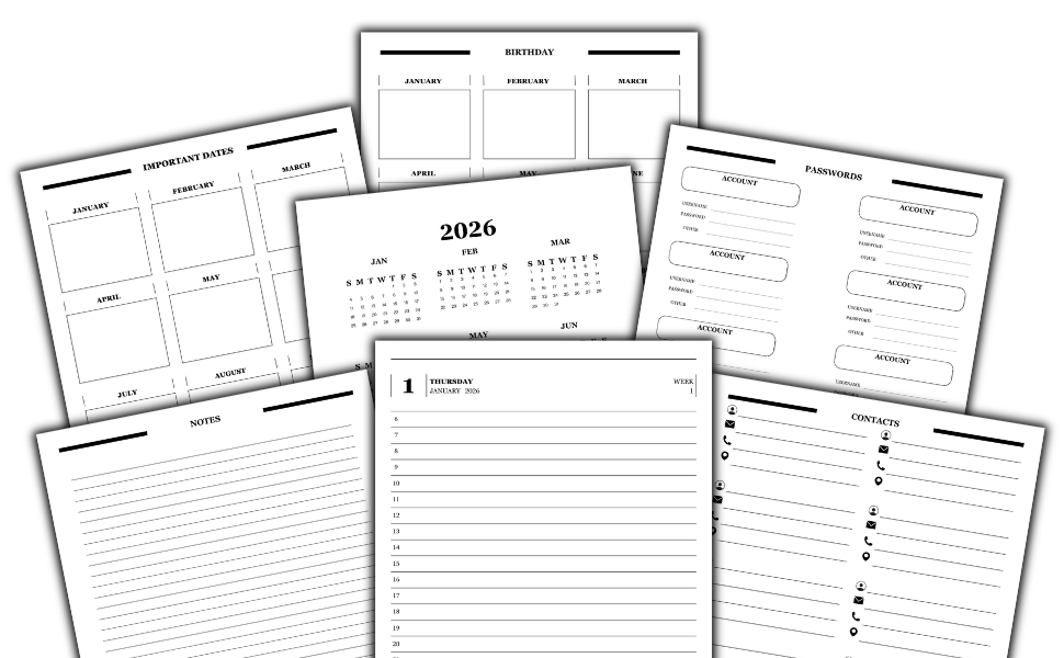 2026 One Page Per Day 