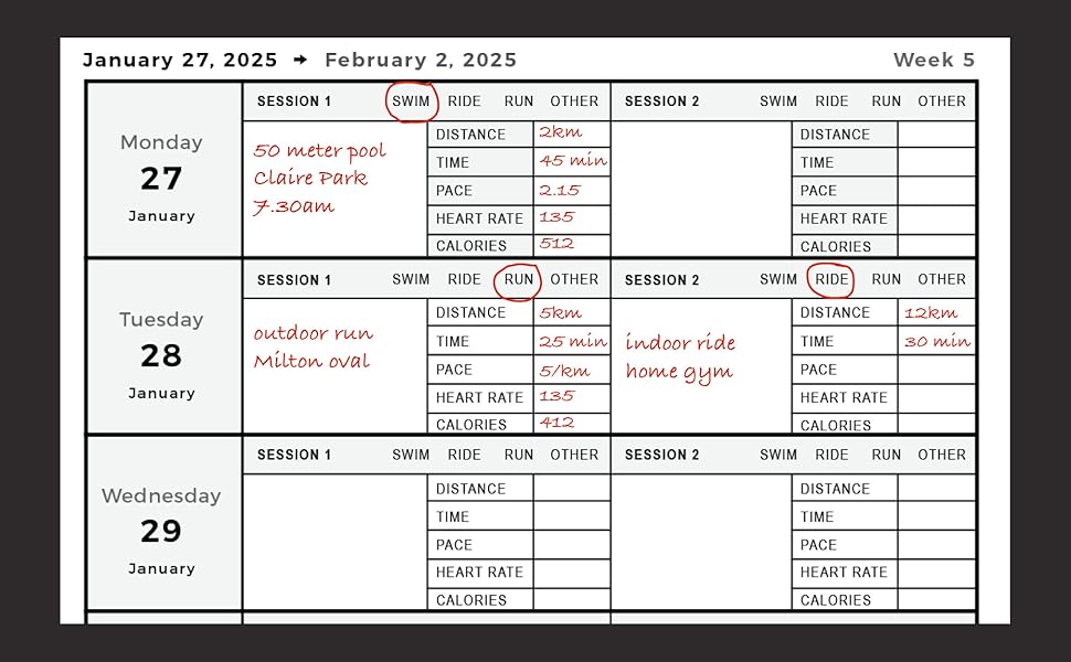 Triathlon Training Log