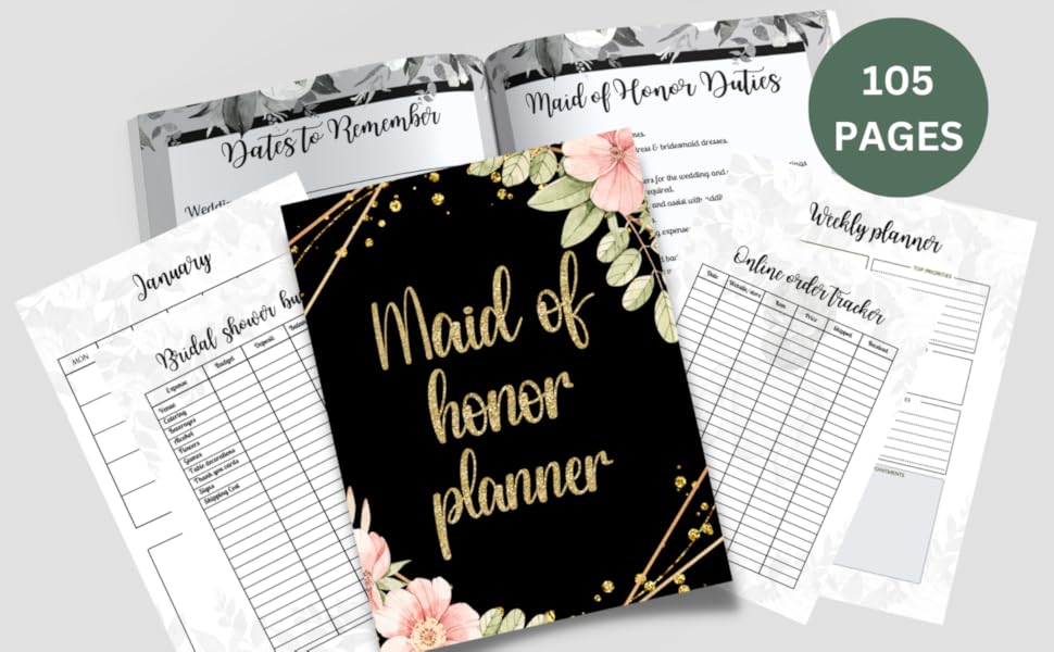 Maid of Honor Planner and Organizer Checklist