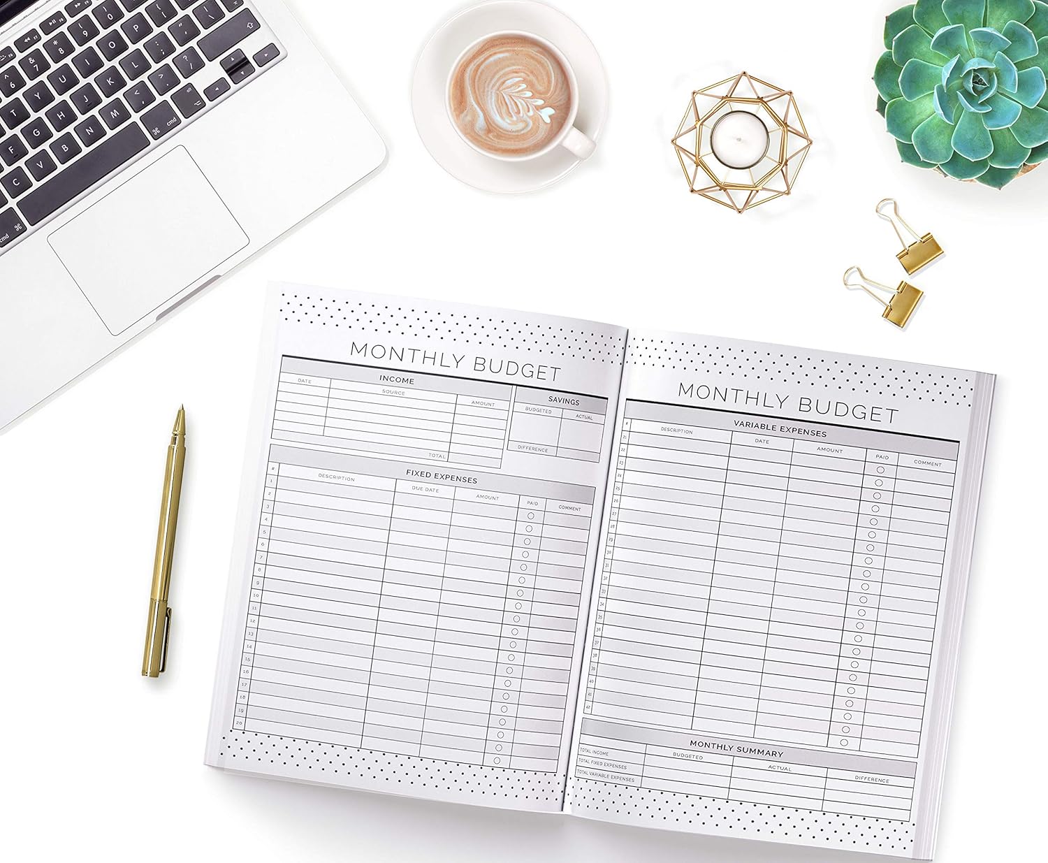 Budget Planner: Weekly and Monthly Financial Organizer | Savings - Bills - Debt Tracker | Teal Pink White Stripes (January-December 2020) - Image 5