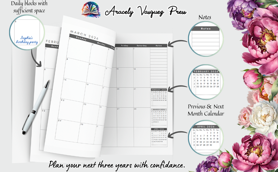 planner 5 five year planner 2025-2029 weekly daily monthly diary uk holidays a4 a6 8.5x11 for women