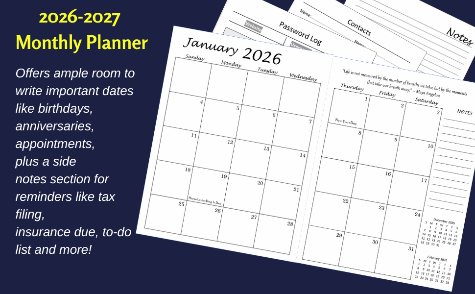 motivational monthly planner