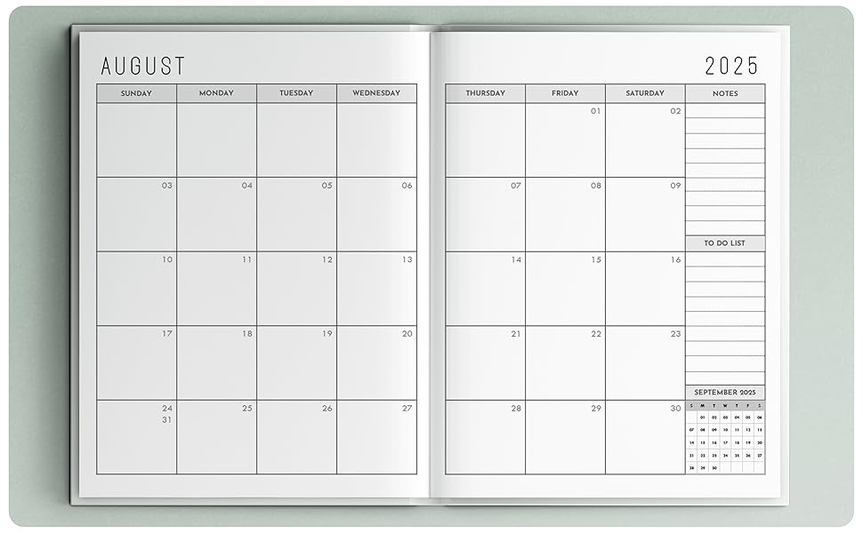 monthly planner from august to july