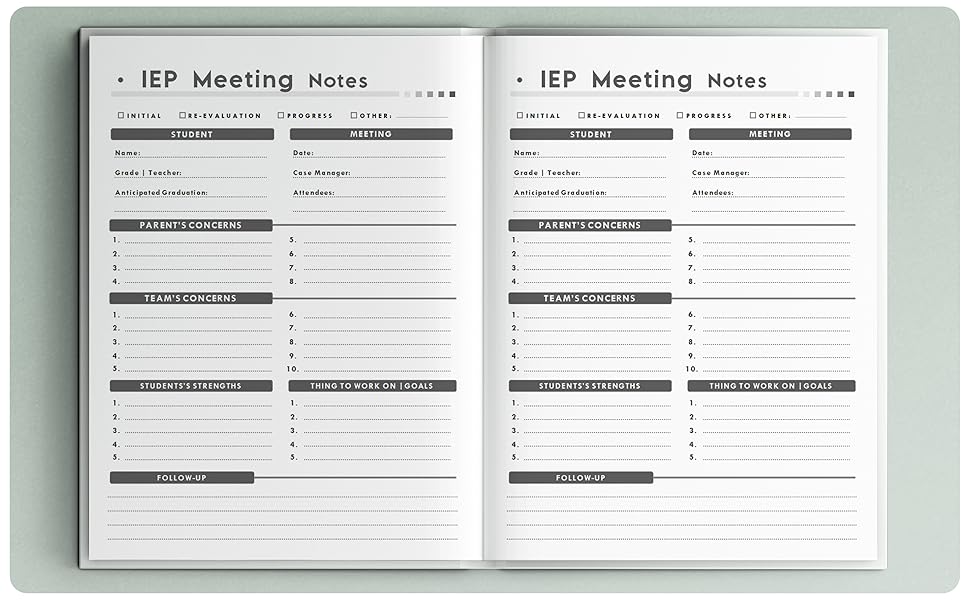 iep meeting notes planner 