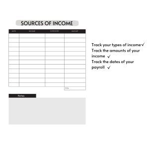 Source of Income Page