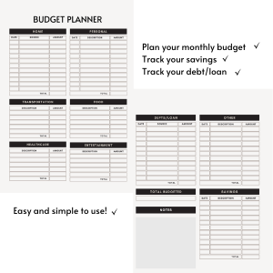 Budget Planner Page