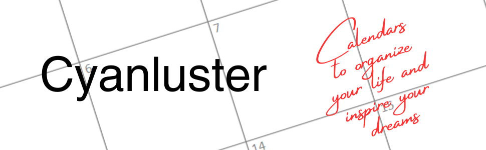 cyanluster logo calendars to organize your life and inspire your dreams