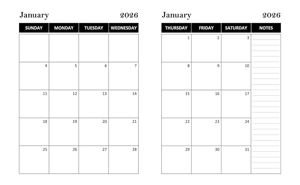 monthly planner 2026-2027
