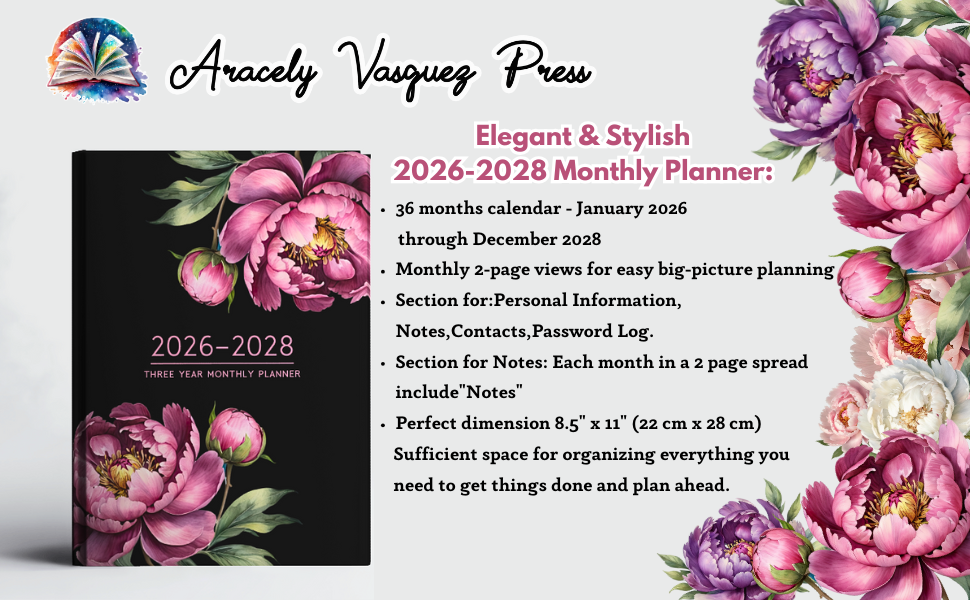 planner 5 five year planner 2025-2029 weekly daily monthly diary uk holidays a4 a6 8.5x11 for women