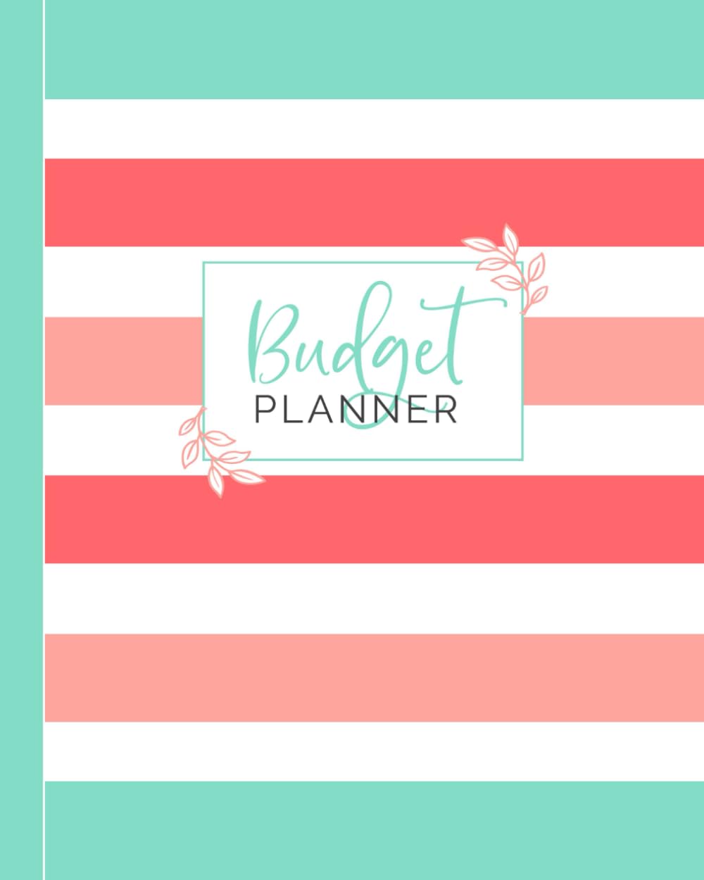 Budget Planner: Weekly and Monthly Financial Organizer | Savings - Bills - Debt Tracker | Teal Pink White Stripes (January-December 2020)