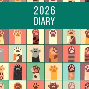 2026 A6 Page A Day: One Page Per Day Daily Diary Planner & Organizer for 365 Days, dated from Jan 2026 to Dec 2026, Fully Lined Journal Notebook with Calendars, To-Do List and Notes | Cats Paws